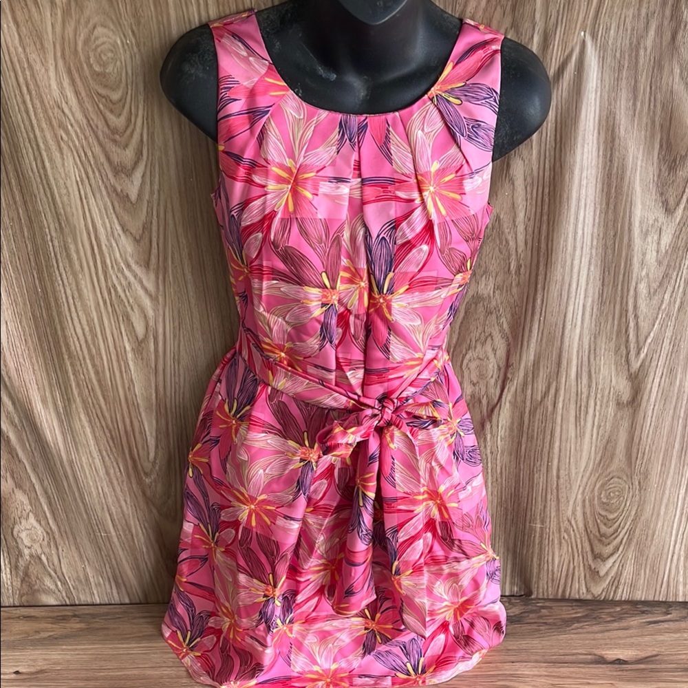 Lilly Pulitzer Silk Dress Women's 0 Floral Beach Coastal Vacation Tropical Artsy